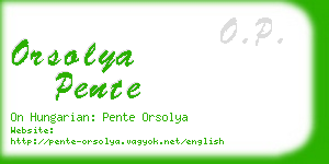 orsolya pente business card